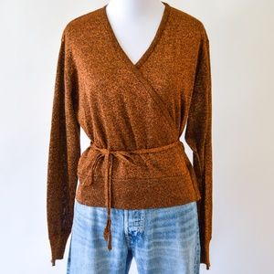 Vintage Copper Sparkle Wrap Crop